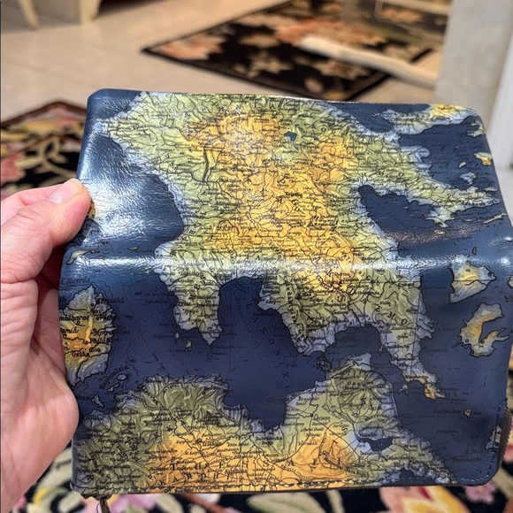 Patricia Nash Prassa Continental Leather Wallet in Greek Map Print - Picture 5 of 11